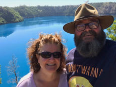 David and Megan at Blue Lake, Mount Gambier