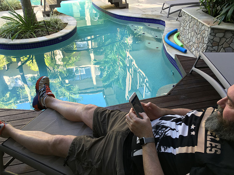 David Resting Shantara Pool