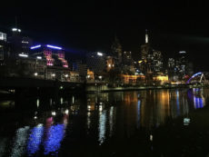 Melbourne city night lights