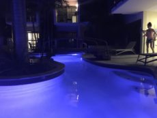 Shantara Pool at Night Blue Lights