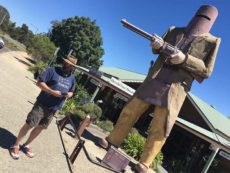 Ned Kelly Statue with Dave