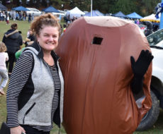 Megan and her new friend the Giant Chestnut!